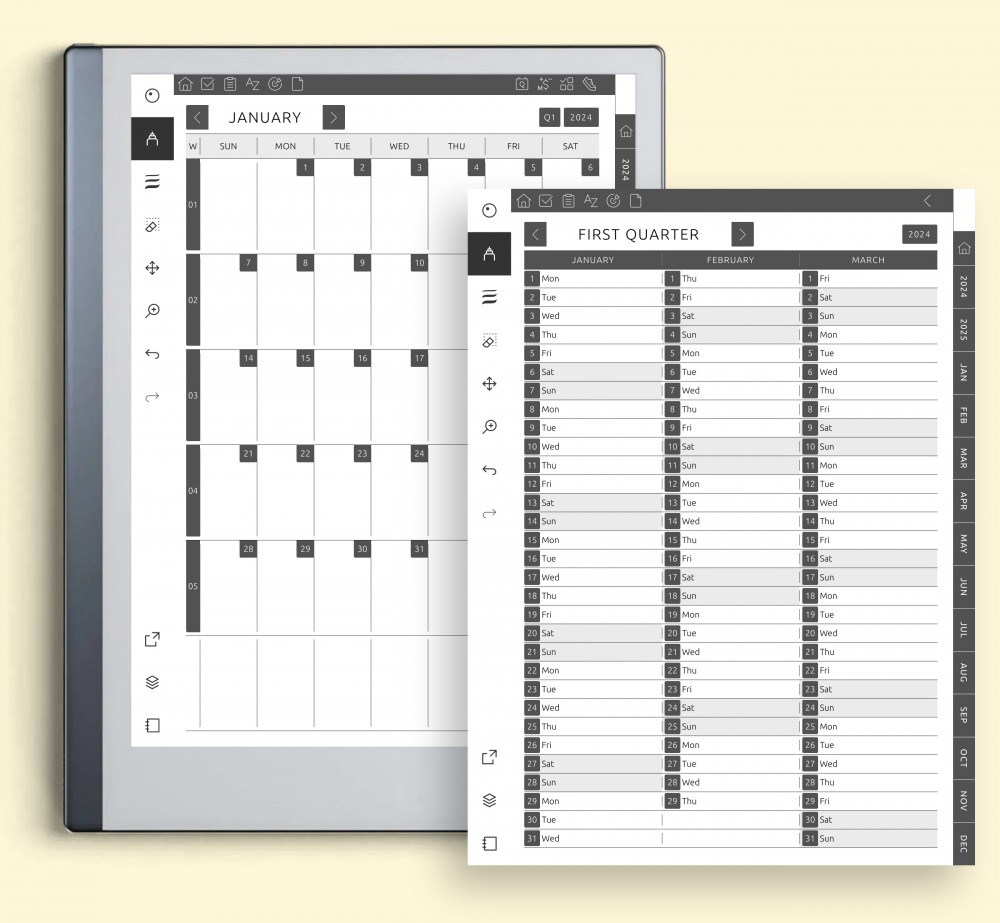 Streamline Your Schedule with Precision and Simplicity Template for reMarkable