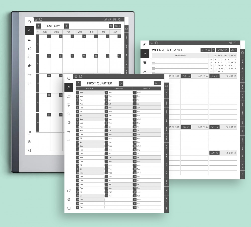 Daily Planner Remarkable Template Digital Planner for Remarkable 1