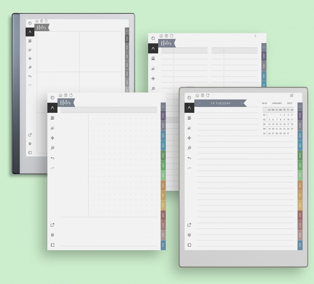 Remarkable 2 Minimalist Bundle 2024 Digital Planner / Journal / Meetings /  Notes digital Download 