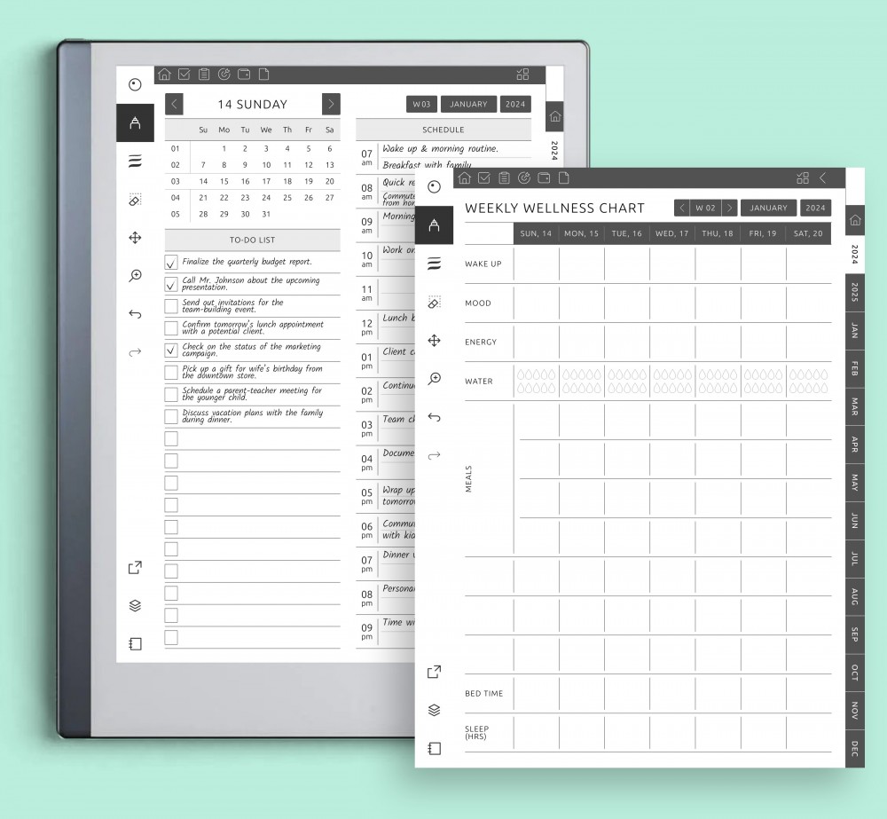 Download reMarkable Daily Planner Hyperlinked PDF