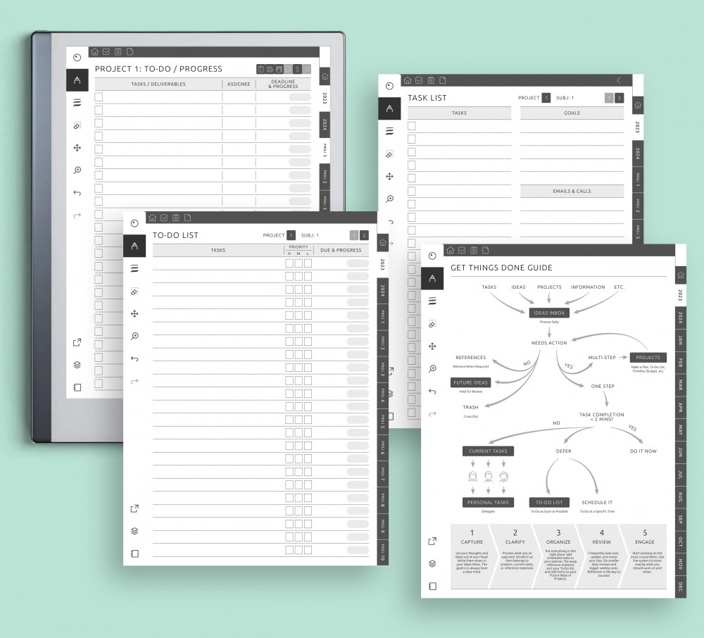 Take Control of Your Tasks Template for reMarkable