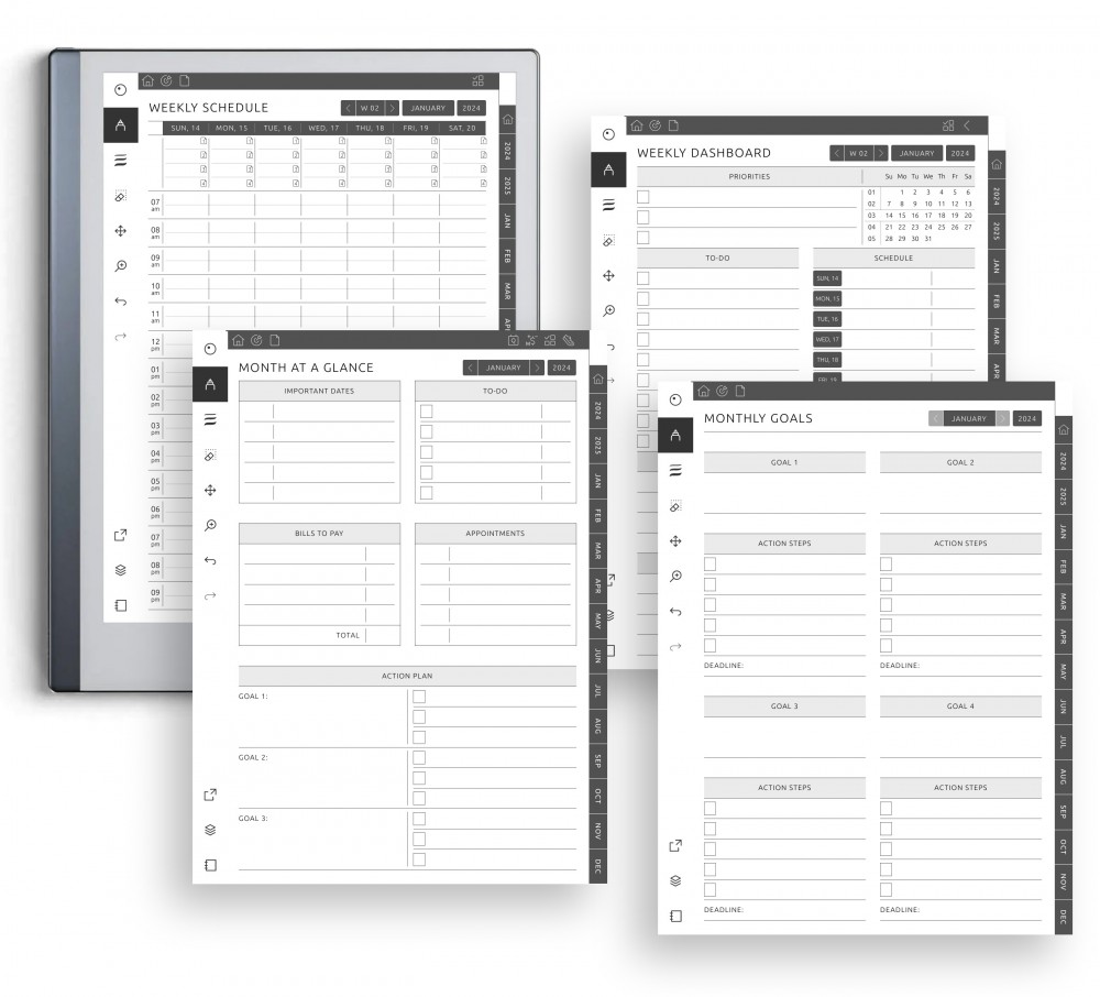 💡 Strategize Monthly & Weekly: Template for reMarkable
