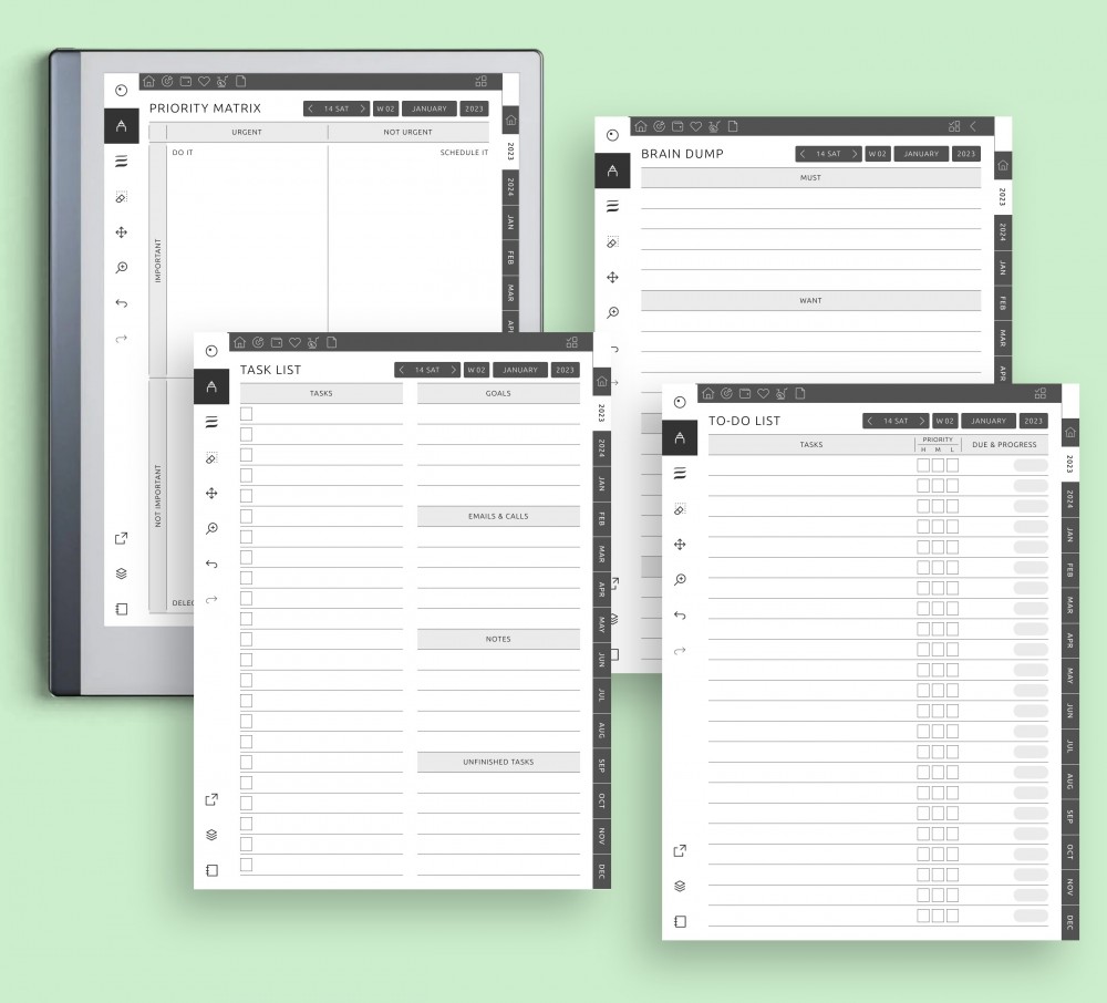 reMarkable Monthly Planner for GoodNotes, Notability, Noteshelf