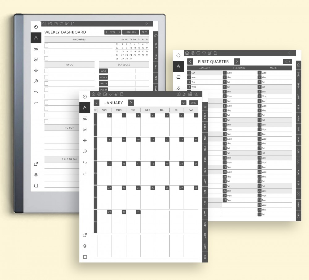 Remarkable 3 Calendar Years in One PDF of 2024 2025 2026 Interactive  Calendar Remarkable 2 Template E Ink 10.3-inch -  Canada