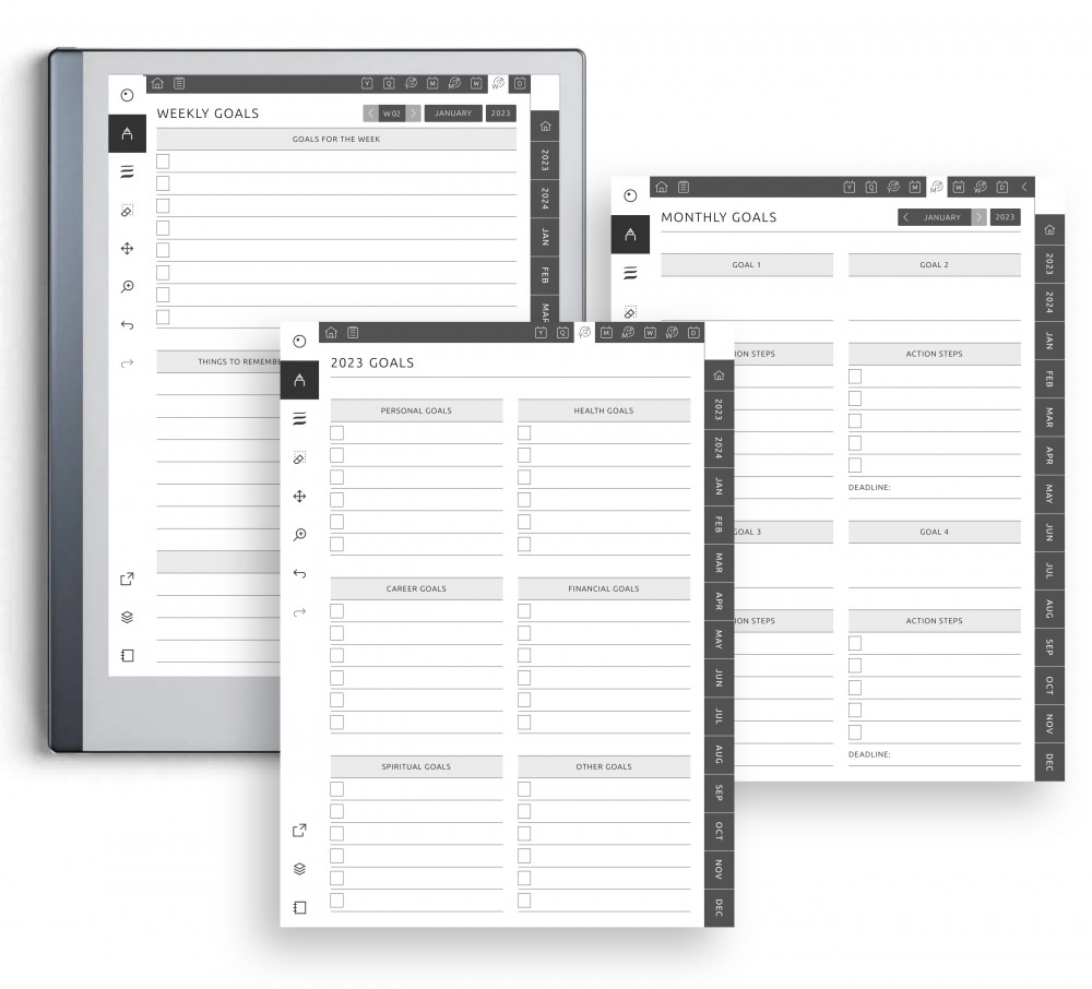 Set Your Goals Template for reMarkable