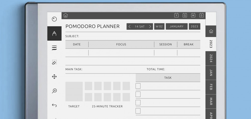 reMarkable Pomodoro Planner