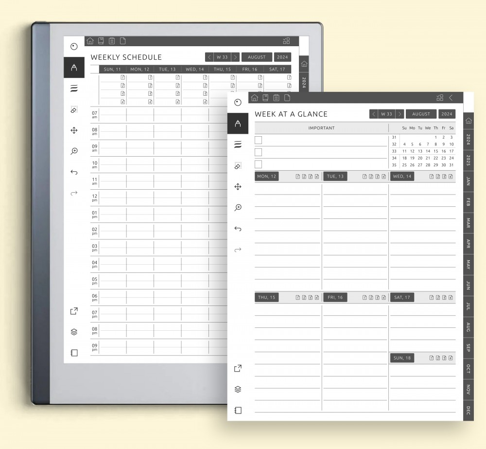 Transform Your Weekly Planning with Our Two Weekly Pages Template for reMarkable