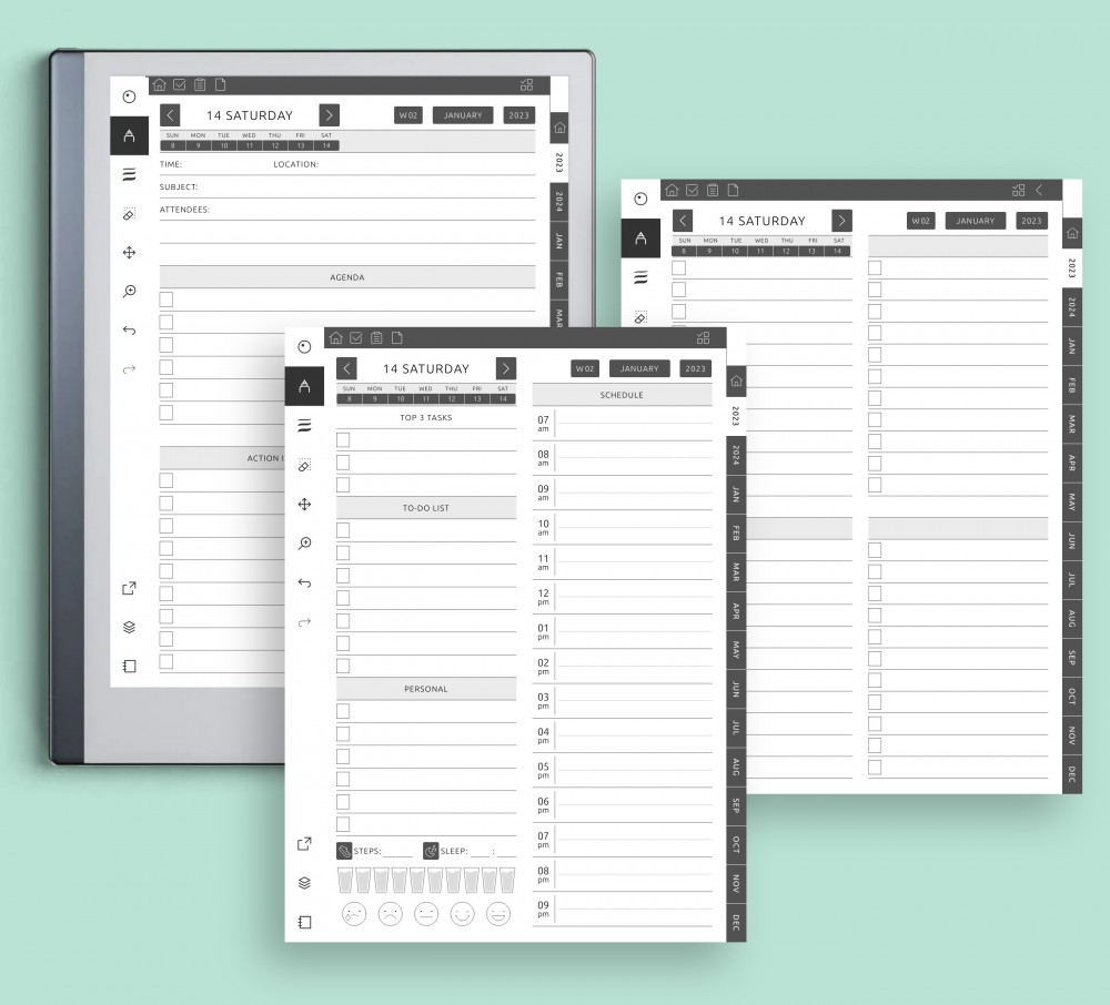 Yearly/Quoterly/Monthly Calendars Template for GoodNotes