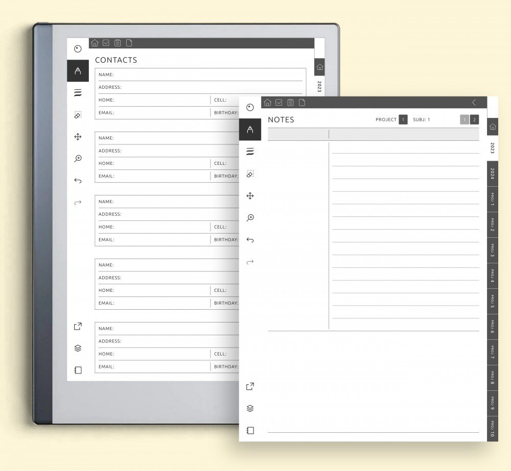 ReMarkable 2 PLANNER MENSILE GIORNALIERO 2024 Modello di agenda digitale /  Pacchetto tutto in uno / Tracker del budget / PDF collegato / Download  istantaneo -  Italia