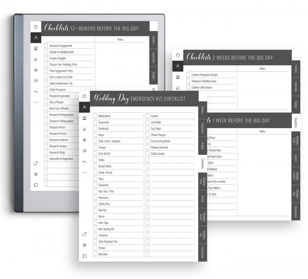 Checklists Template for reMarkable