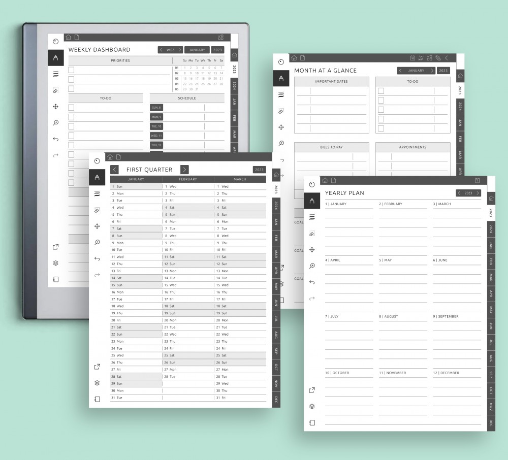 Plan and Schedule Your Tasks, Appointments, and Events Template for reMarkable