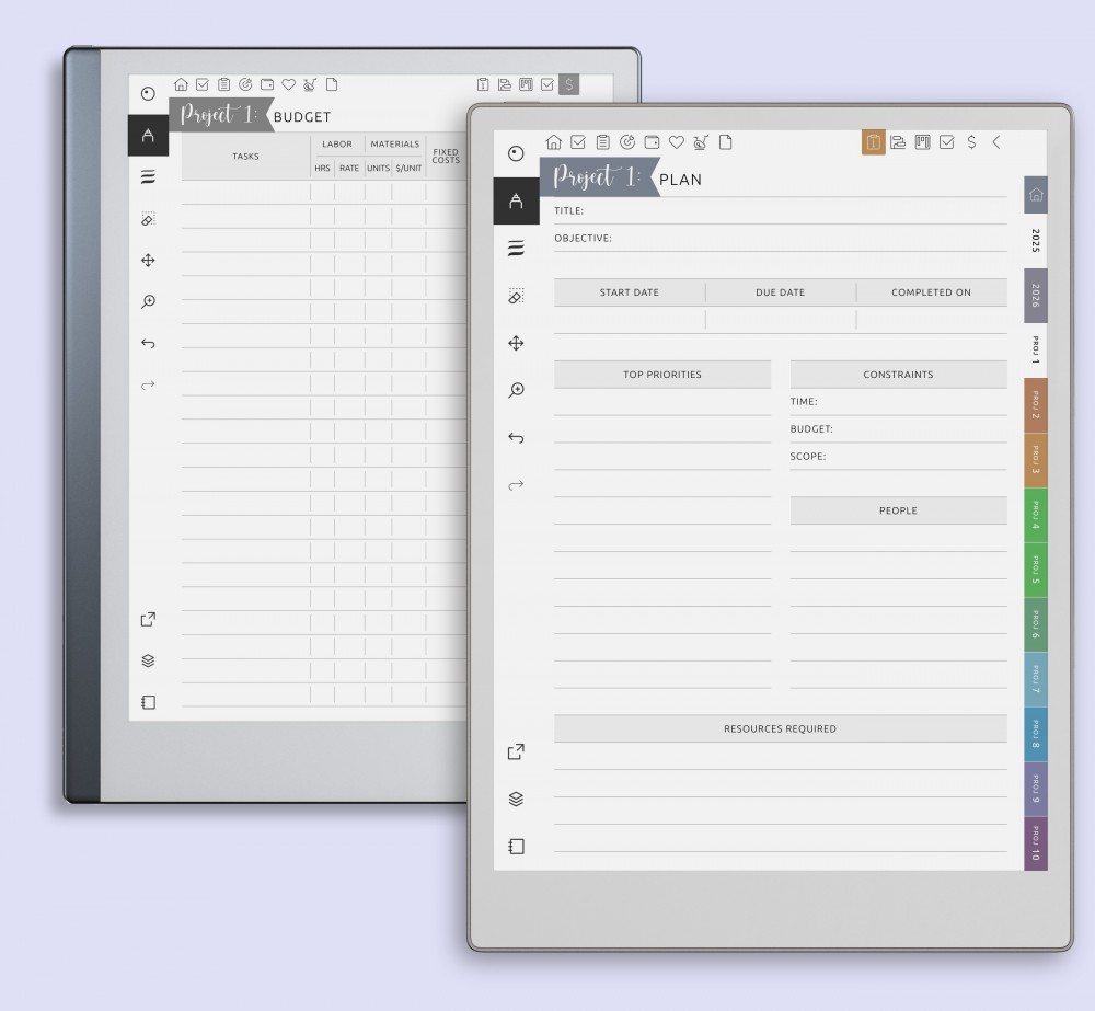 Remarkable 2 Daily Planner Standard Edition, 2024, 2025, Remarkable  Templates, Calendar 