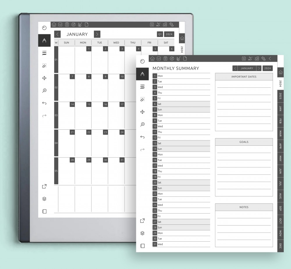 📅 Monthly Mastery: Template for reMarkable