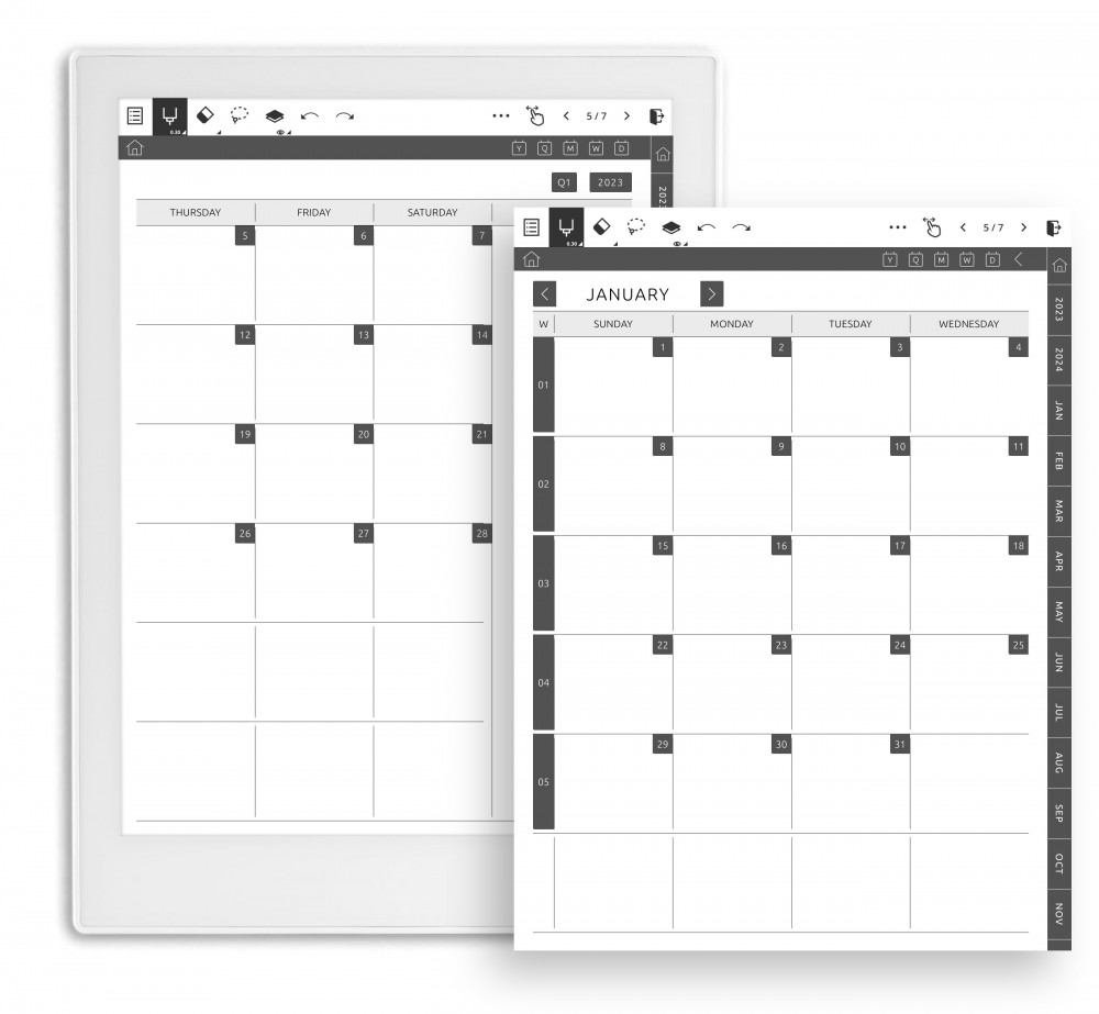 Digital Two Page Monthly Planner Variation