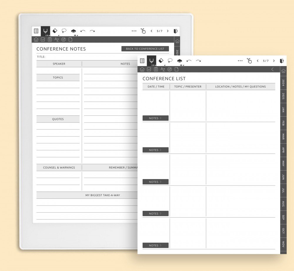 Streamline Your Professional Event Management Template for Supernote