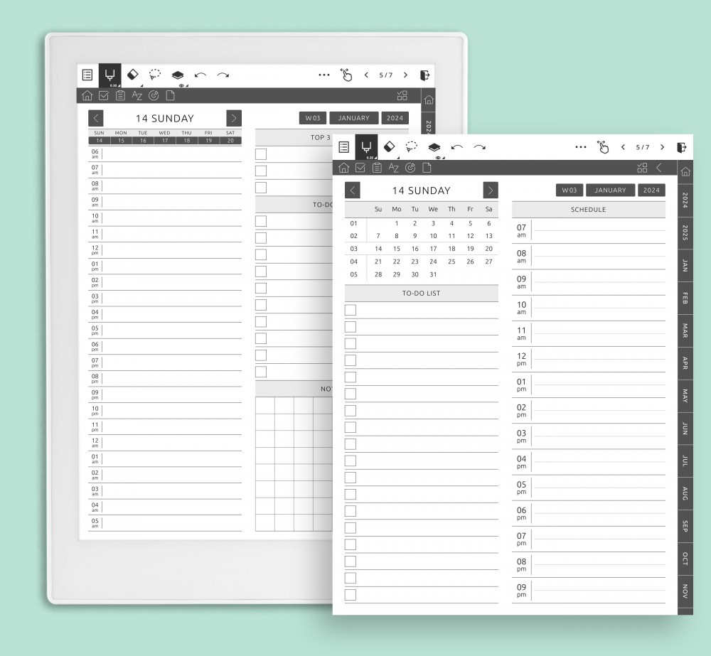 Elevate Your Day-to-Day Efficiency Template for Supernote