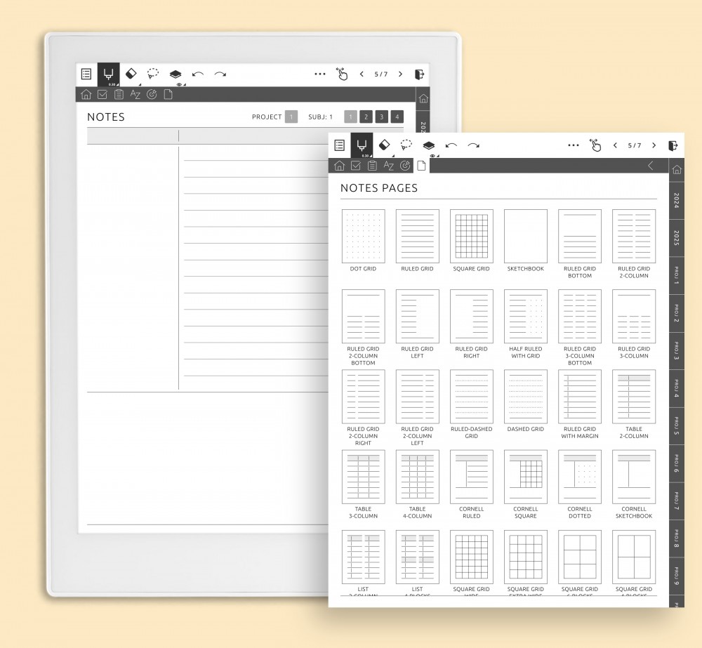 Tailor Your Notes with Diverse Customizable Templates Template for Supernote