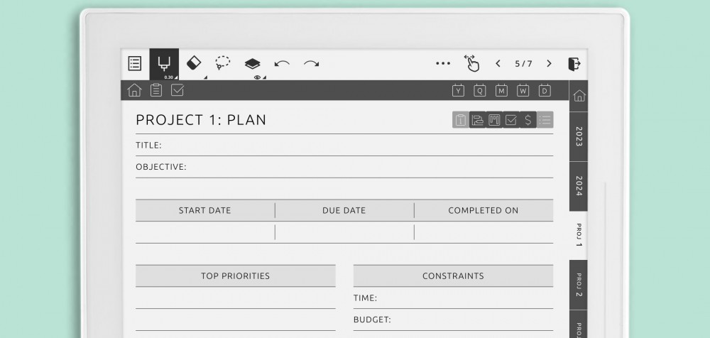 Supernote Project Planner