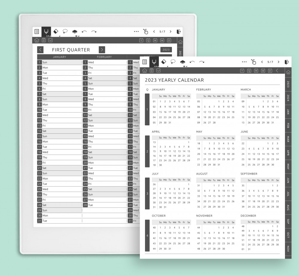 Use Yearly And Quarterly Template for Supernote