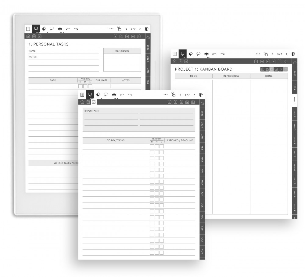 Be Productive & Delegate Template for Supernote