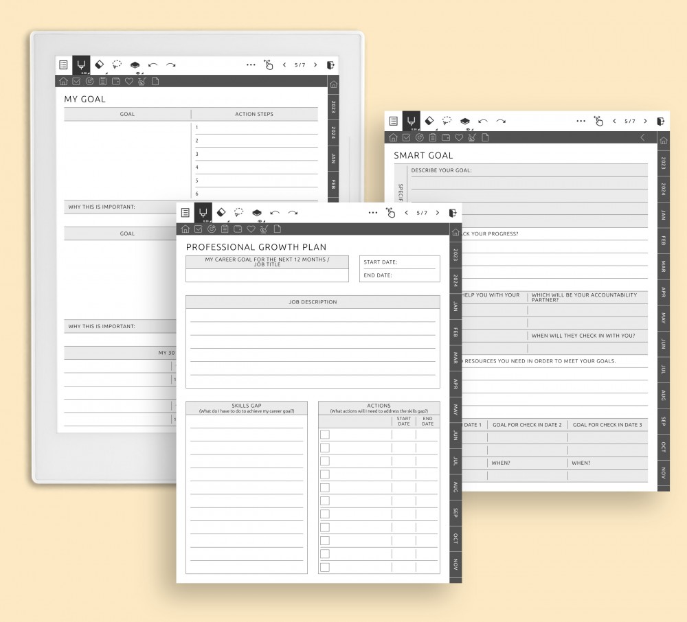 Unleash Your Potential: Conquer Your Goals with Our Empowering Planner Template for Supernote
