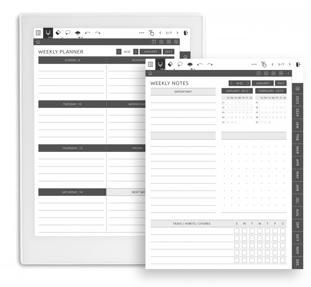 Weekly Planner Template for Supernote