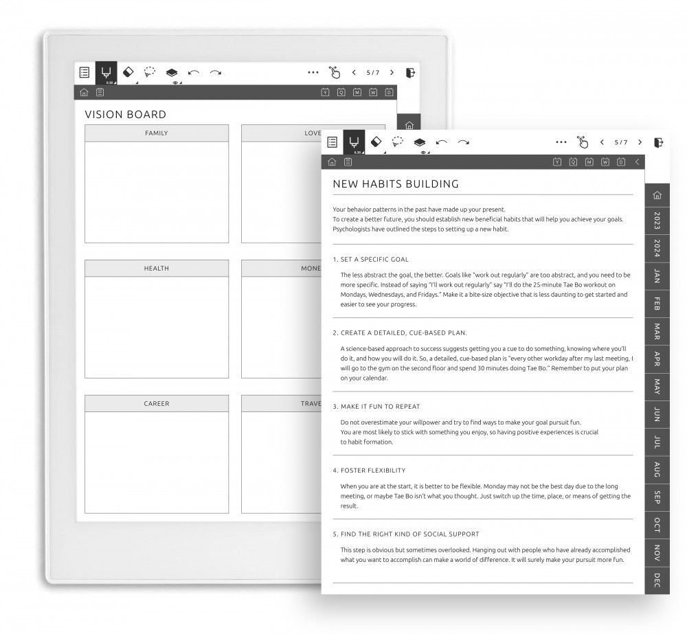 Build New Habits Template for Supernote