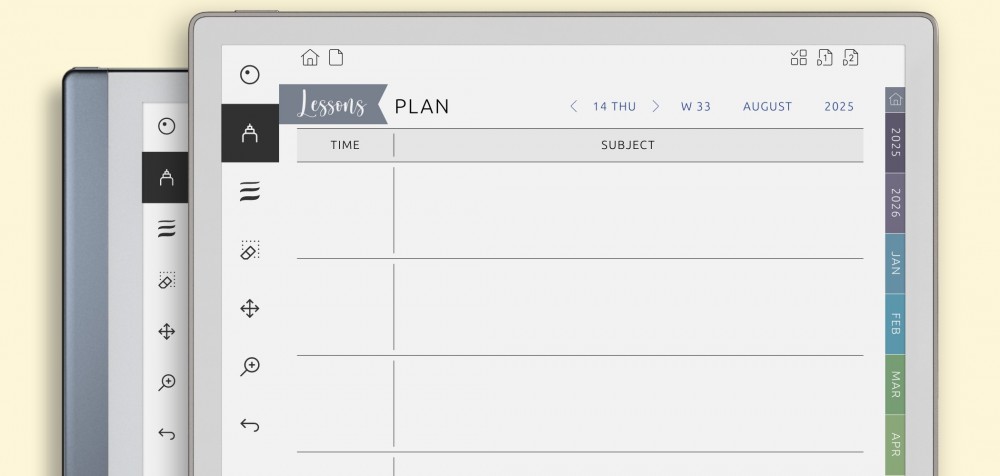 Teacher Planner for remarkable tablets: 2 and Paper Pro
