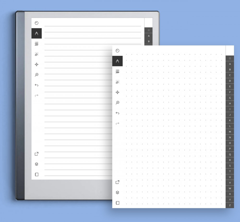 A-Z Tabs Hyperlinked reMarkable Planner for GoodNotes, Notability, Noteshelf