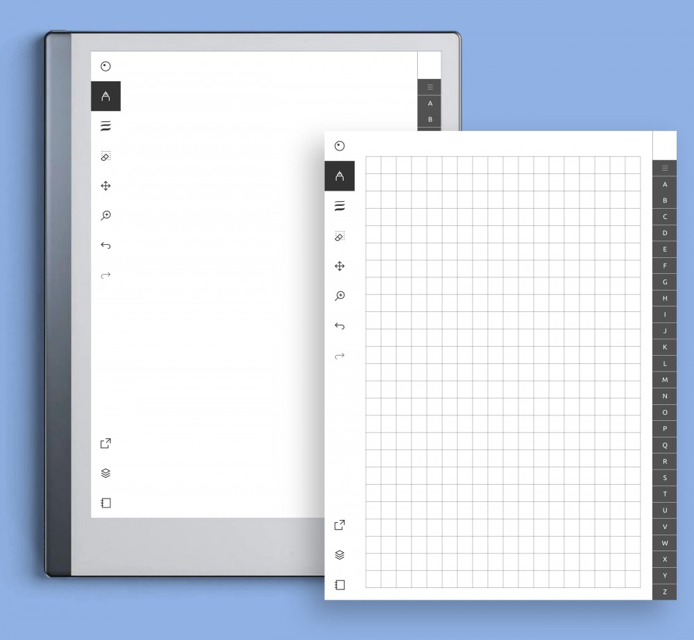 A-Z Tabs Hyperlinked reMarkable Planner for GoodNotes, Notability, Noteshelf