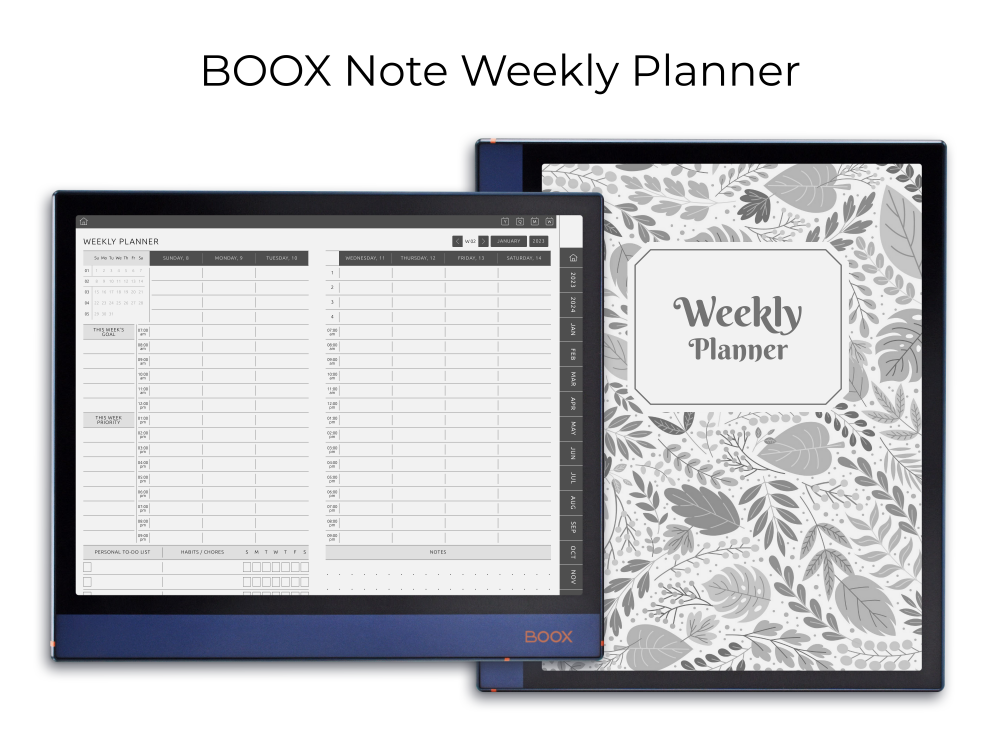 BOOX Note Weekly Planner for GoodNotes, Notability, Noteshelf