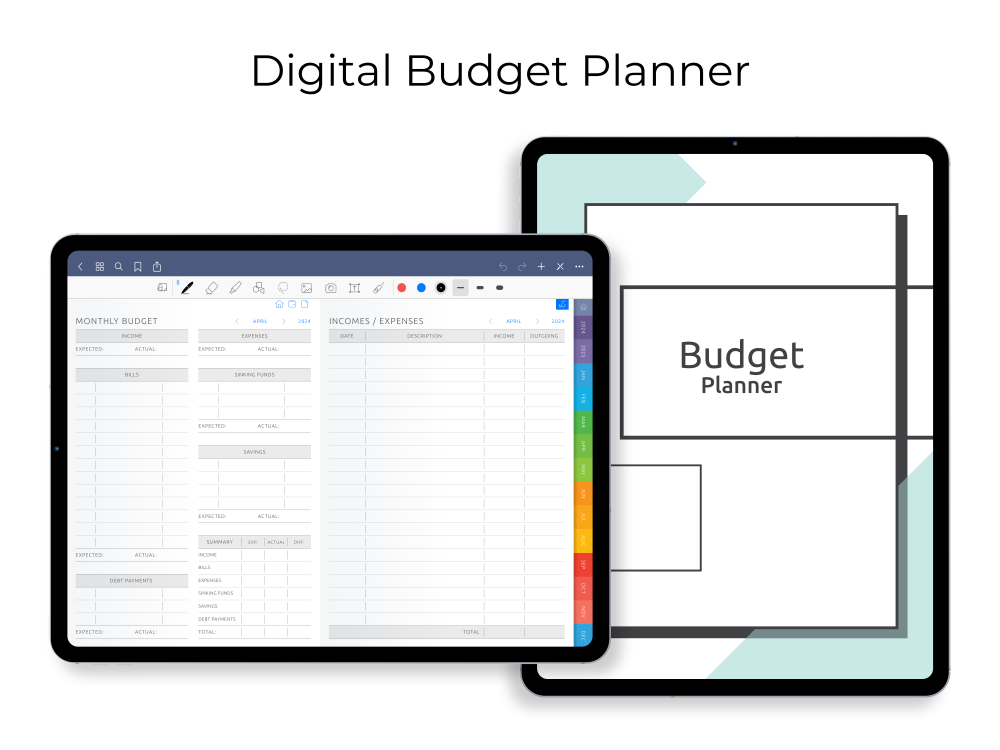Budget Planner - Digital Planner Template PDF for iPad: GoodNotes, Notability