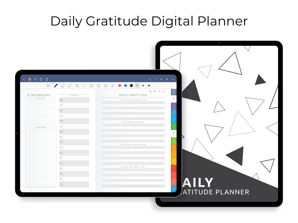 Daily Gratitude Digital Planner for GoodNotes, Notability, Noteshelf