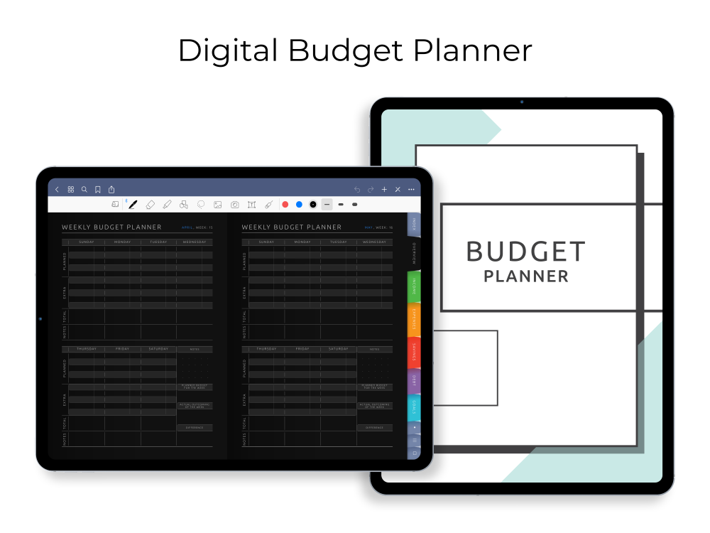 Digital Budget Planner [Dark] for GoodNotes, Notability, Noteshelf