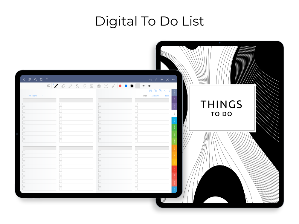 Digital To Do List for GoodNotes, Notability, Noteshelf