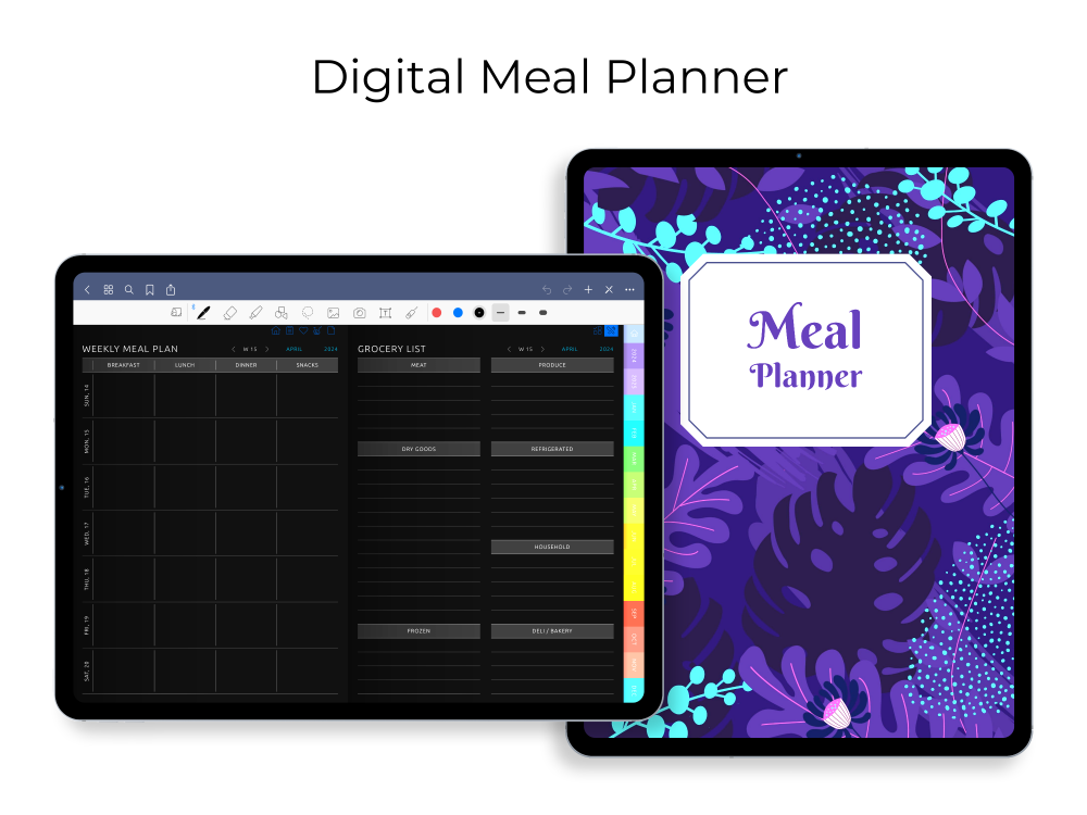 Digital Meal Planner [Dark]