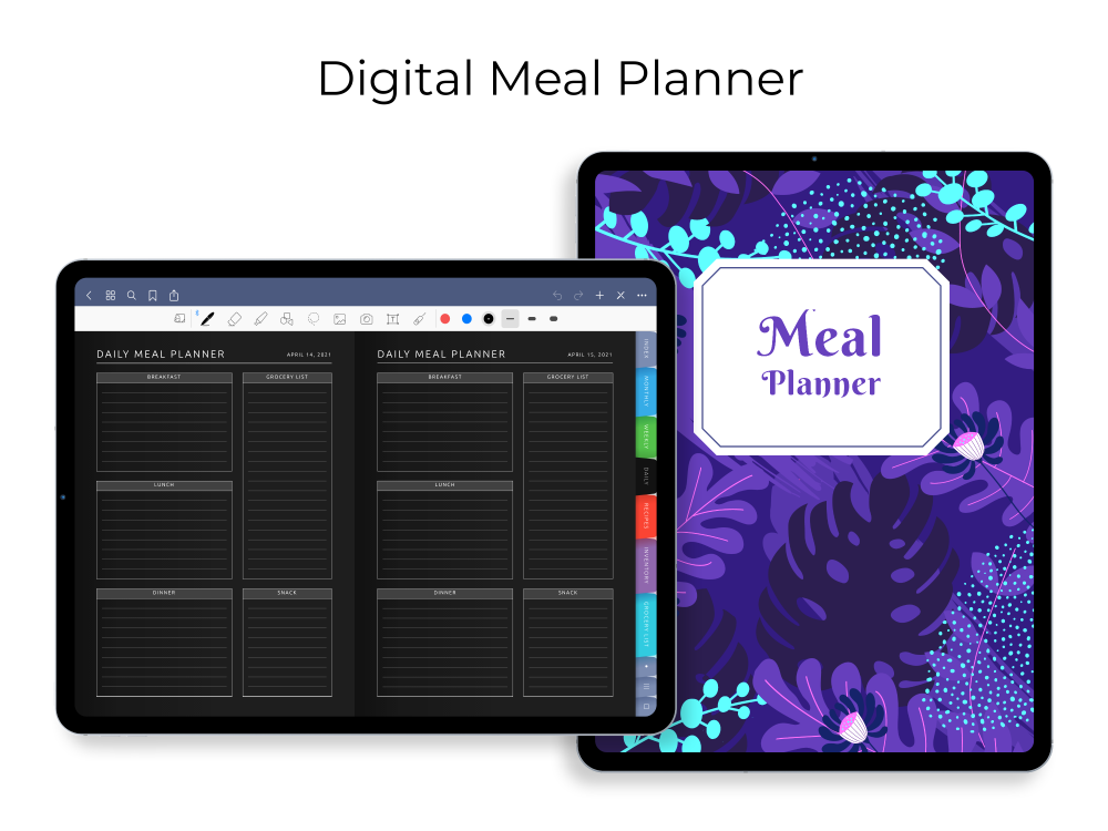 Digital Meal Planner [Dark]