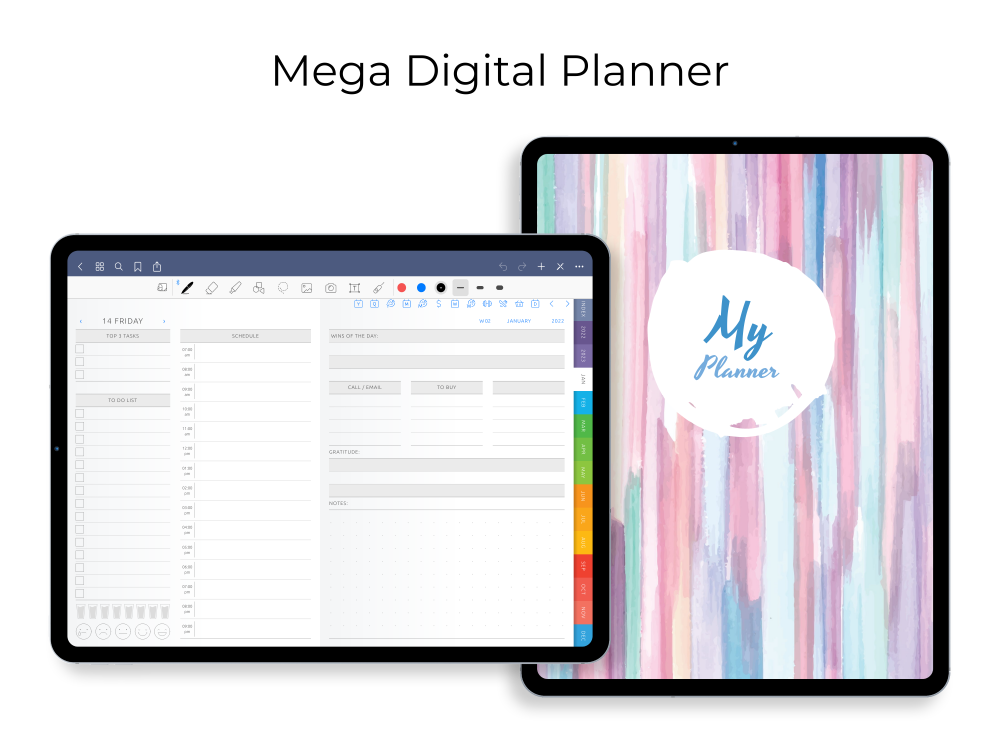 Digital Mega Planner for GoodNotes, Notability, Noteshelf