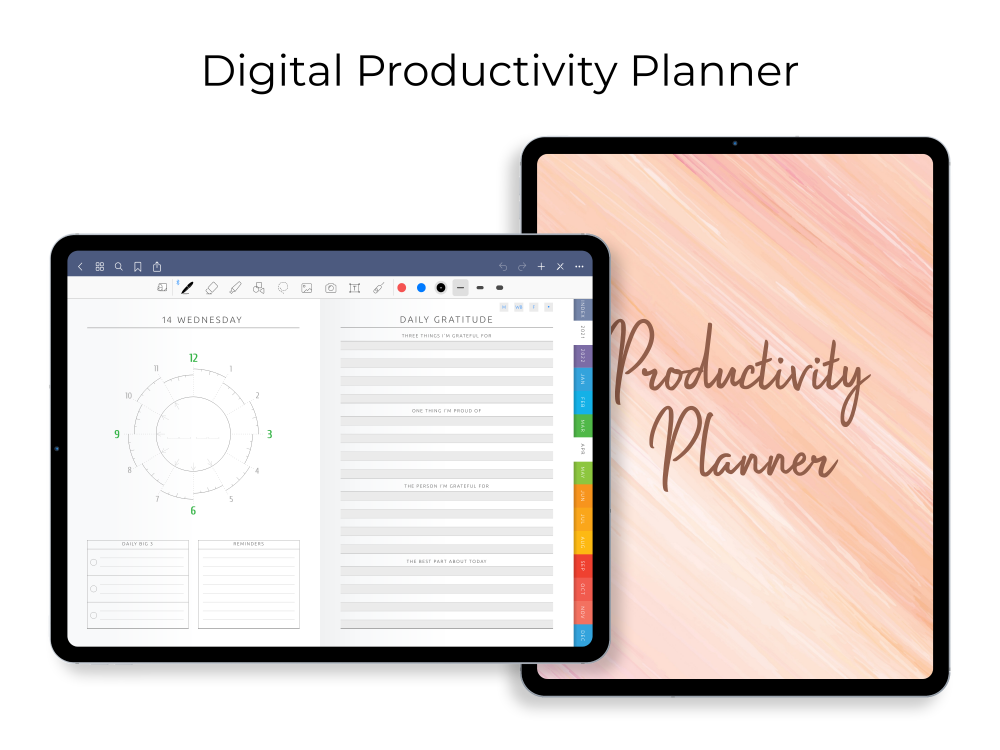 Digital Productivity Planner for GoodNotes, Notability, Noteshelf