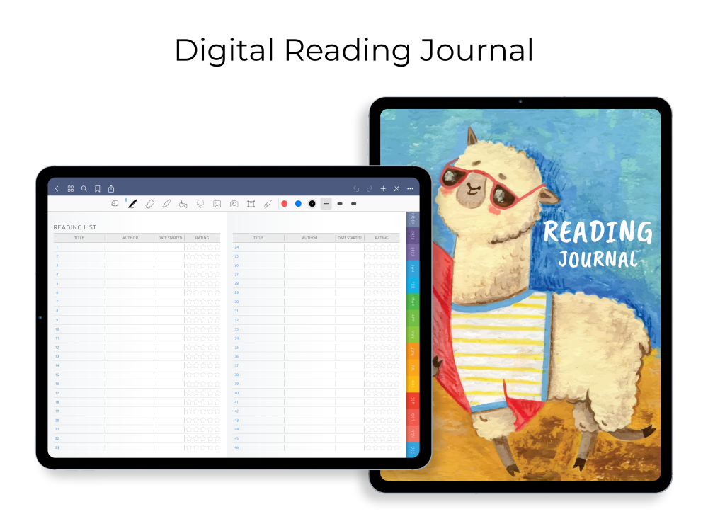 Digital Reading Journal - Get Your Digital Planner Template PDF for iPad: GoodNotes, Notability