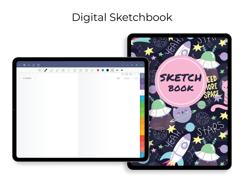 Digital Sketchbook for GoodNotes, Notability, Noteshelf