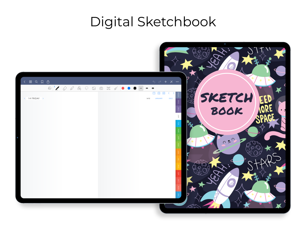 Digital Kids Sketchbook for Ipad Graphic by Hoopoe Planners