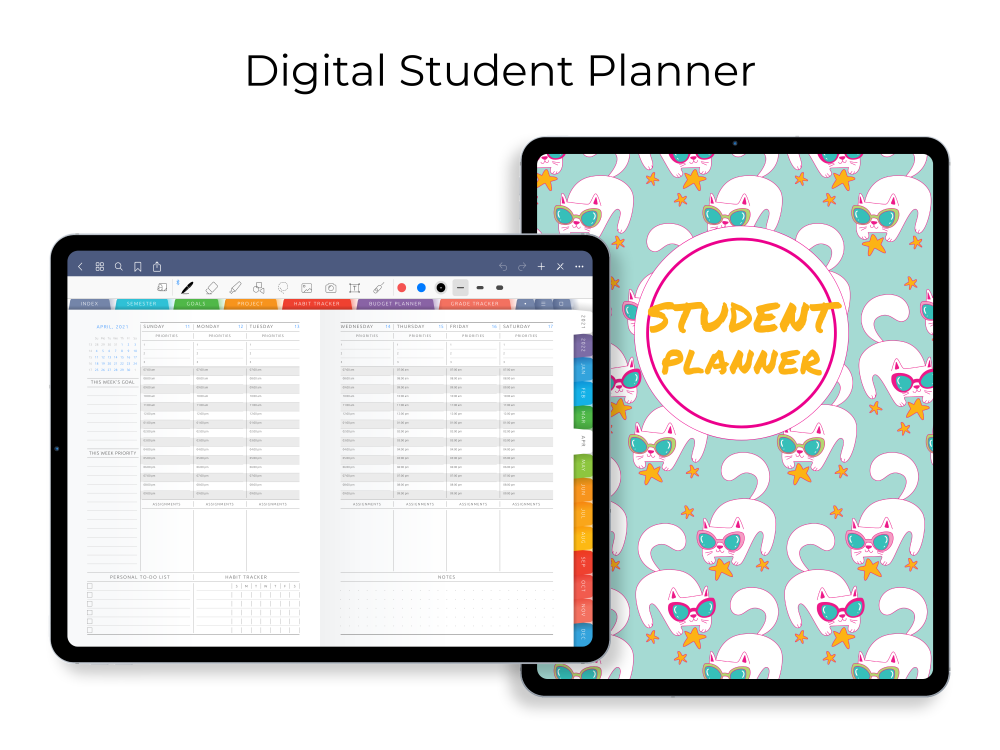 Digital Student Planner for GoodNotes, Notability, Noteshelf