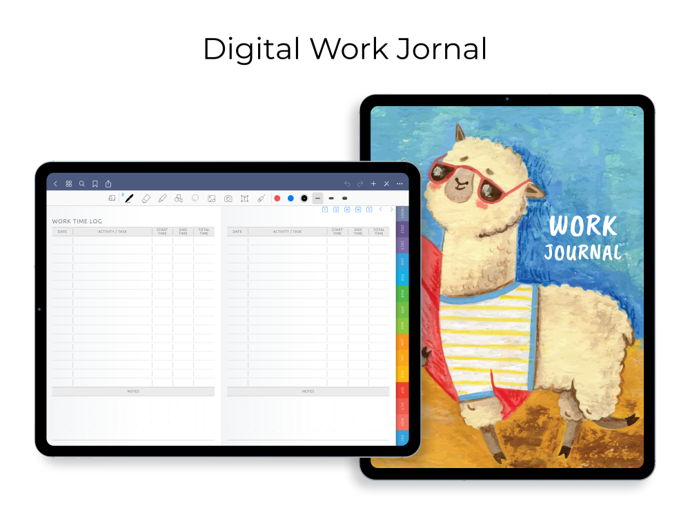 Digital Work Journal for GoodNotes, Notability, Noteshelf