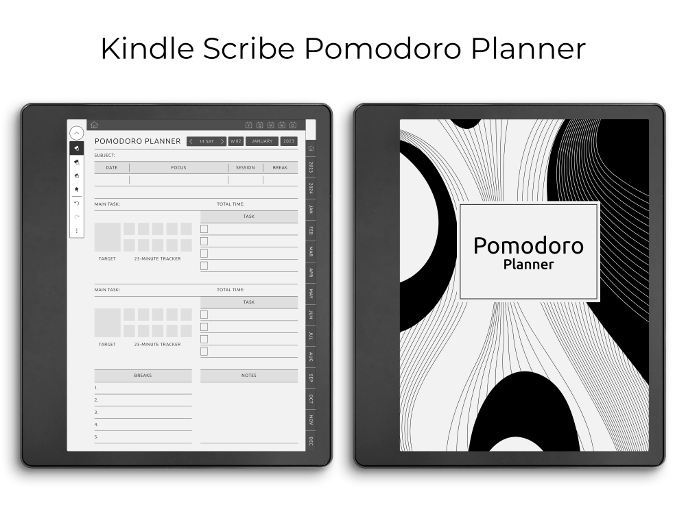 Kindle Scribe Pomodoro Planner