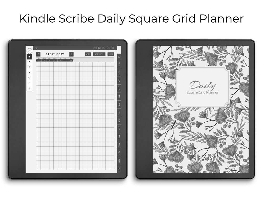 Kindle Scribe Square Grid Daily Notes