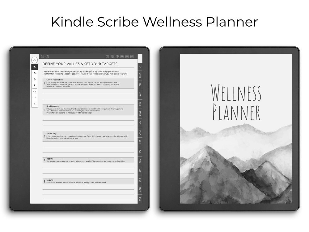 Kindle Scribe Wellness Planner