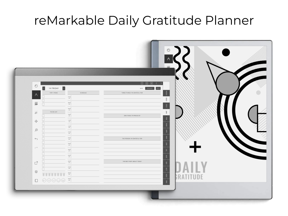 reMarkable Daily Gratitude Planner for GoodNotes, Notability, Noteshelf