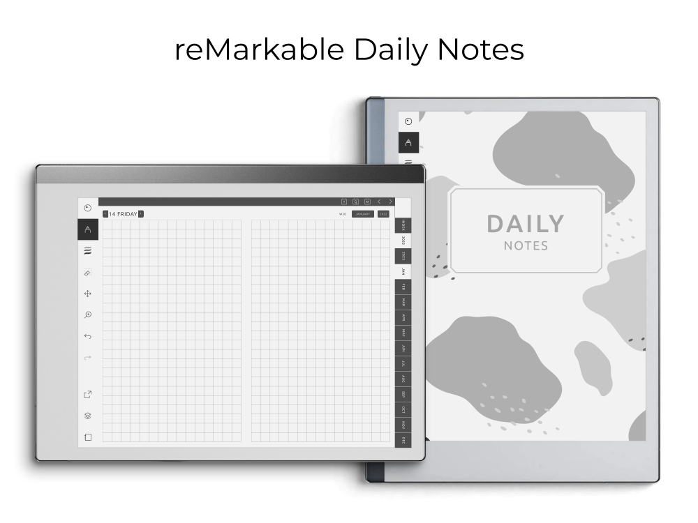 reMarkable Daily Notes - Graph Paper for GoodNotes, Notability, Noteshelf