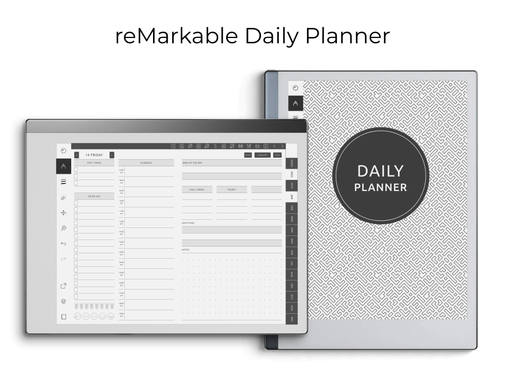 reMarkable Daily Planner reMarkable Daily Planner for GoodNotes, Notability, Noteshelf
